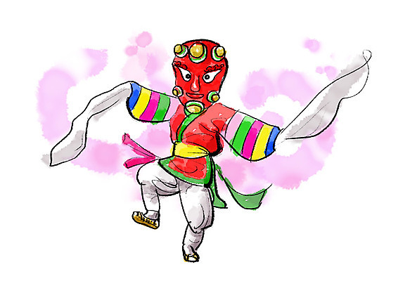 전신 PSD 한국전통 남자 일러스트 캘리그라피 붓터치 한명 사람 성인 댄서 한국인 한복 탈춤 전통무용 번짐 한삼 국내일러스트 직업 1 전통 한국 동양인 춤 전통의상 전통공연 파일형식 효과