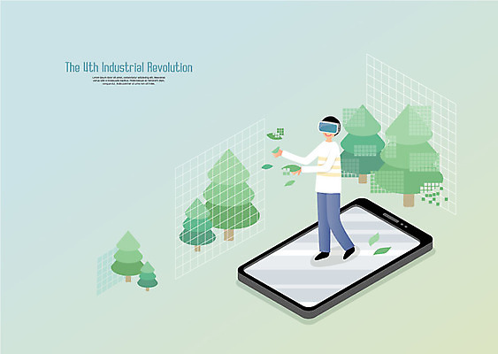 전신 나무 남자 일러스트 한명 서기 미소 사람 성인 스마트폰 태블릿 스마트 격자 가상현실 성인남자한명만 오큘러스 4차산업 VR기기 국내일러스트 AI파일 식물 1 산업 컨셉 무늬 모션 표정 전자제품 핸드폰 스마트기기 기계 남자한명만 성인남자만 파일형식 벡터