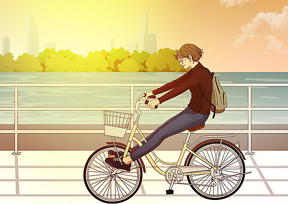 전신 PSD 여자 여유 일러스트 한명 미소 사람 빌딩 성인 취미 강 자전거 승차 강가 즐거움 백팩 안식처 아트툰 성인여자한명만 소확행 국내일러스트 1 감정 가방 모션 휴식 표정 건물 바이크 그림 신조어 여자한명만 성인여자만 파일형식