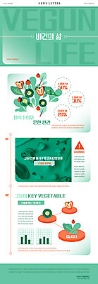 PSD 템플릿 라이프스타일 ZIP 웹템플릿 채소 과일 식재료 그래프 사람없음 채식 뉴스레터 채식주의자 편견 이미지템플릿 생활 파일형식