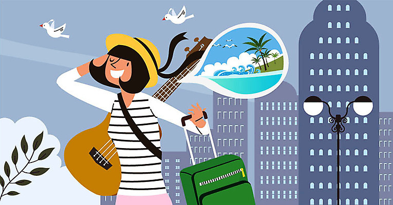 여자 파도 바다 여행 생각 가로등 일러스트 나뭇잎 한명 미소 사람 빌딩 상반신 성인 해변 야자수 캐리어 기타 도시 즐거움 연휴 성인여자한명만 국내일러스트 AI파일 나무 1 공공시설 감정 잎 현악기 표정 건물 공휴일 여행가방 여자한명만 성인여자만 파일형식 벡터