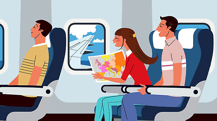 구름 여자 남자 여행 세계지도 의자 일러스트 창문 비행기 미소 사람 앉기 상반신 성인 세명 즐거움 연휴 기내 비행기날개 비행기내부 성인만 국내일러스트 AI파일 자연요소 감정 가구 지도 항공교통 모션 대중교통 표정 내부 공휴일 세계 공공장소 파일형식 벡터