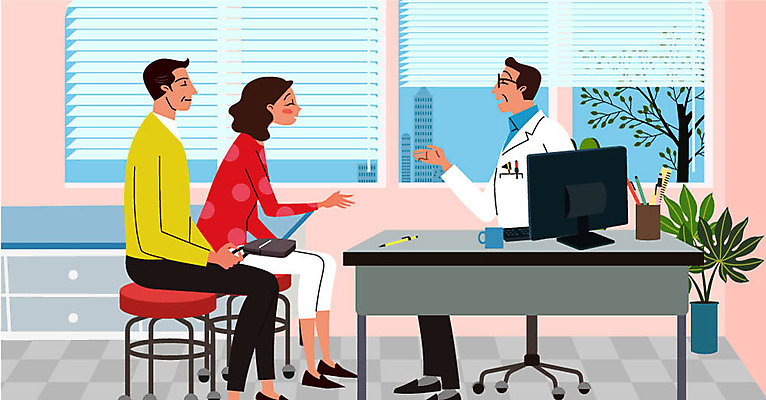 전신 부부 여자 남자 화분 중년 일러스트 병원 사람 앉기 성인 세명 진료 의사 상담 건강검진 진료실 성인만 국내일러스트 AI파일 커플 의학 모션 의료진 검사_조사 파일형식 벡터