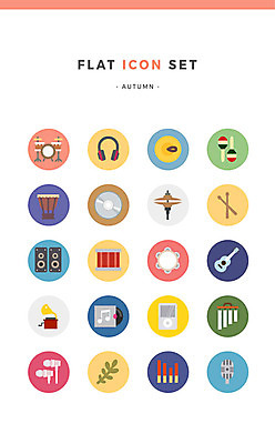 아이콘 이어폰 연주 음표 나뭇잎 사람없음 세트 헤드셋 스피커 CD 가을 기타 음반 볼륨 MP3 북 마이크 플랫아이콘 드럼 탬버린 축음기 연주회 심벌즈 북채 마라카스 팀파니 2D아이콘 AI파일 기호 계절 음악 음향기기 잎 현악기 타악기 전자제품 헤드폰 골동품 음악회 파일형식 벡터