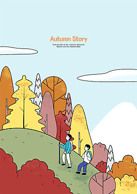 전신 PSD 나무 구름 남자 단풍 일러스트 배낭 단풍나무 산 사람 성인 두명 가을풍경 등산 가을 숲 언덕 등산스틱 성인남자만 국내일러스트 자연요소 식물 계절 잎 가방 풍경 트래킹 등산용품 남자만 성인만 파일형식 가을_계절