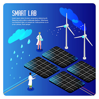 전신 여자 남자 일러스트 실험 대화 설명 들기 사람 손짓 성인 두명 파란색 실험복 풍력에너지 연구원 빗방울 스마트 친환경 태양에너지 비구름 아이소메트릭 성인만 국내일러스트 AI파일 직업 컬러 컨셉 모션 말하기 환경 가운 비_날씨 그린에너지 먹구름 파일형식 벡터 구름_자연
