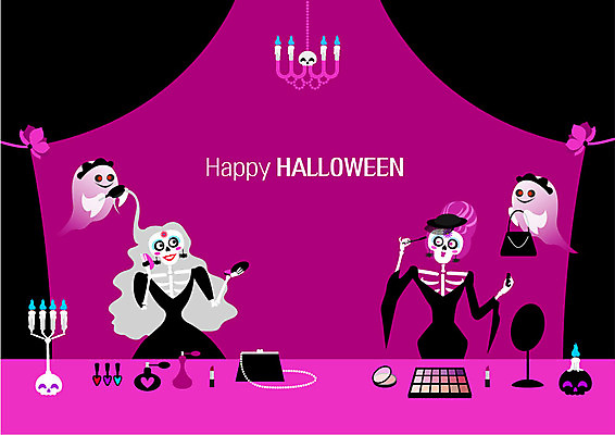 일러스트 촛불 해골 미소 사람없음 파티 축제 할로윈 립스틱 핸드백 유령 향수 즐거움 준비 마스카라 마녀 촛대 파티복 머리손질 아이섀도 파우더팩트 국내일러스트 AI파일 옷 감정 가방 초 뼈 표정 이벤트 뷰티 화장품 파일형식 벡터