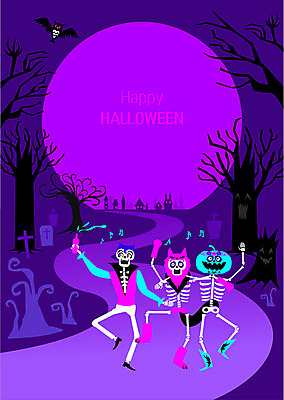 나무 음표 일러스트 뼈 사람없음 축제 할로윈 보름달 춤 공동묘지 유령 야간 비석 즐거움 부엉이 숲길 국내일러스트 AI파일 자연요소 식물 기호 감정 길 음악 조류 문화예술 달 무덤 파일형식 벡터