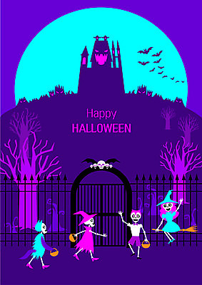 나무 여러마리 일러스트 뼈 해골 미소 사람없음 손들기 바구니 축제 할로윈 보름달 인사 유령 야간 무서움 빗자루 즐거움 박쥐 철문 마법사모자 국내일러스트 AI파일 자연요소 식물 모자_잡화 감정 다수 포유류 모션 표정 문 달 예절 청소도구 파일형식 벡터