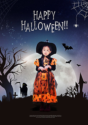 전신 PSD 편집이미지 여자 어린이 한명 서기 들기 사람 할로윈 한국인 보름달 공동묘지 유령 야간 거미줄 거미 박쥐 마녀모자 마녀복장 소녀한명만 이미지편집 자연요소 모자_잡화 1 곤충 포유류 모션 동양인 달 무덤 이벤트의상 여자한명만 소녀만 파일형식