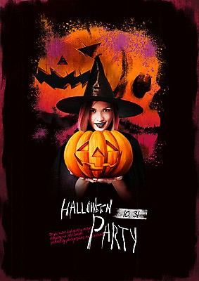 PSD 외국인 편집이미지 여자 한명 미소 들기 사람 상반신 20대 성인 파티 할로윈 무서움 마녀 마녀모자 잭오랜턴 성인여자한명만 이미지편집 모자_잡화 1 감정 모션 표정 인종 이벤트 청년 여자한명만 성인여자만 파일형식