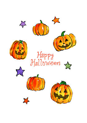 PSD 행복 별 일러스트 붓터치 수채화 사람없음 여러개 할로윈 즐거움 번짐 잭오랜턴 국내일러스트 자연요소 감정 다수 파일형식 효과