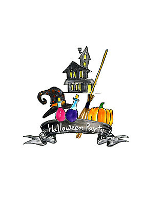 PSD 일러스트 붓터치 수채화 사람없음 파티 할로윈 빗자루 즐거움 번짐 마법사모자 물약병 유령의집 잭오랜턴 국내일러스트 모자_잡화 감정 이벤트 청소도구 파일형식 효과