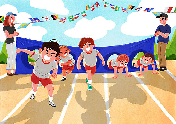 전신 PSD 여자 남자 어린이라이프 어린이 일러스트 학교 미소 사람 여러명 성인 달리기 스쿨라이프 운동장 가을 구멍 즐거움 체육복 체육대회 통과 만국기 장애물달리기 국내일러스트 라이프스타일 계절 교육 감정 다수 스포츠시설 모션 표정 경기 운동복 공간 국기 체육 대회 파일형식