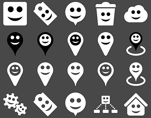 JPG 해외이미지 아이콘 행복 감정 미소 사람없음 세트 회색 쓰레기통 흰색 구름모양 이모티콘 집모양 해외202004 해외포토 포토 모양 컬러 표정 파일형식 구름_자연 이미지허브