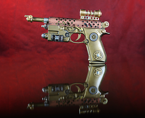 포토 JPG 해외이미지 1 무기 전구 미래 사람없음 빨간색 반사 권총 총 수확 오브젝트 싱글 톱니바퀴 기어 놋쇠 빅토리아 옛날 핸드메이드 해외202004 해외포토 컬러 컨셉 농업 파일형식 이미지허브