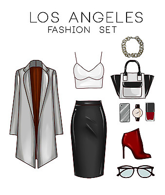 JPG 해외이미지 패션 안경 구두 가방 일러스트 장신구 사람없음 립스틱 코트 탱크톱 롱스커트 엘리먼트 해외일러스트 잡화 신발 상의 치마 화장품 외투 파일형식 이미지허브