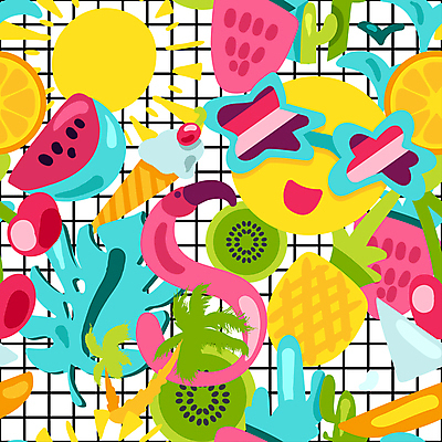 JPG 해외이미지 백그라운드 요트 일러스트 갈매기 딸기 휴가 아이스크림 수박 선인장 키위 사람없음 선글라스 태양 체리 플랫 플라밍고 파인애플 팝아트 이국적 스타일 키치 해외일러스트 자연요소 식물 안경 컨셉 배_교통 과일 조류 디저트 열대과일 그림 파일형식 이미지허브