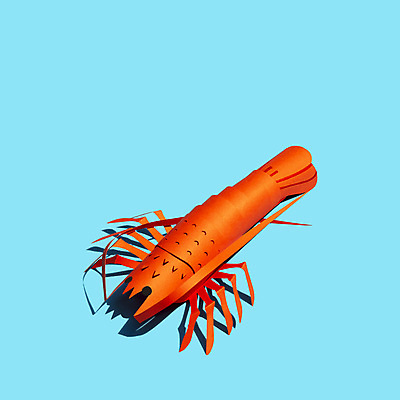 포토 JPG 해외이미지 종이 실내 사람없음 페이퍼아트 바닷가재 오브젝트 종이공예 파란배경 해외포토 백그라운드 내부 파란색 가재 공예 파일형식 이미지허브