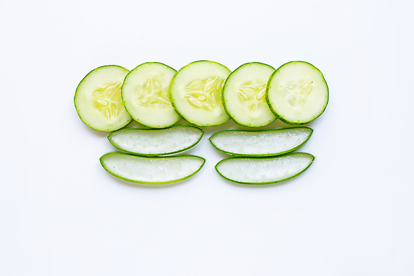 포토 JPG 해외이미지 스튜디오촬영 단면 오이 실내 사람없음 초록색 흰배경 알로에 해외포토 식물 컬러 백그라운드 채소 내부 흰색 파일형식 이미지허브