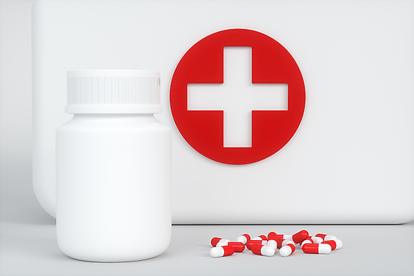 JPG 해외이미지 의학 사람없음 알약 3D 흰색 구급상자 약병 십자가모양 해외포토 포토 모양 컬러 십자가 약 의료용품 디지털합성 병_담는 파일형식 이미지허브