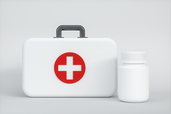 JPG 해외이미지 의학 사람없음 3D 흰색 구급상자 약병 십자가모양 해외포토 포토 모양 컬러 십자가 약 의료용품 디지털합성 병_담는 파일형식 이미지허브