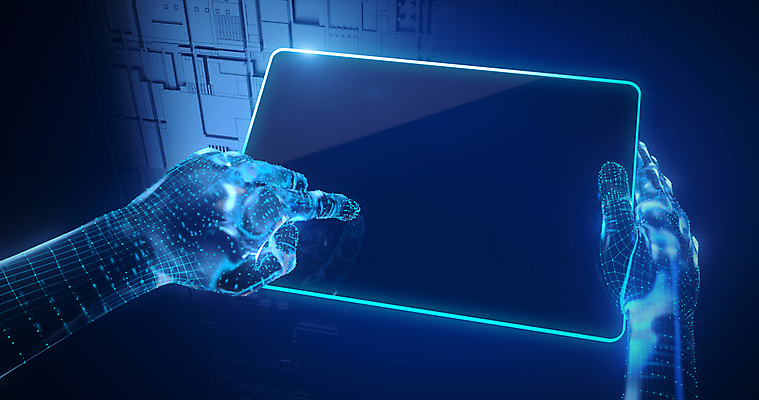 포토 JPG 해외이미지 백그라운드 인터넷 미래 기술 사람없음 파란색 3D 디지털 스크린 모니터 터치 손모양 인터페이스 터치스크린 가상 해외포토 모양 컬러 컨셉 컴퓨터 디지털합성 파일형식 손_신체부위 이미지허브