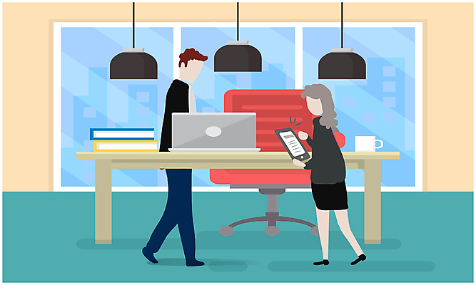 JPG 해외이미지 전신 여자 남자 의자 일러스트 창문 전등 들기 성인 두명 노트북 태블릿 사무실 걷기 업무 비즈니스맨 비즈니스우먼 책상 바쁨 얼굴없음 성인만 해외일러스트 가구 비즈니스 모션 조명 사람 전자제품 스마트기기 작업 직장인 파일형식 이미지허브