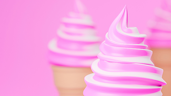 포토 JPG 해외이미지 분홍색 백그라운드 사람없음 3D 콘아이스크림 소프트아이스크림 딸기맛 카피스페이스 해외포토 컬러 딸기 아이스크림 공백 맛 디지털합성 파일형식 이미지허브