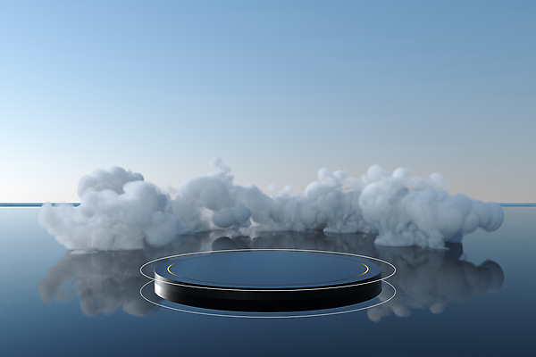 포토 JPG 해외이미지 구름 백그라운드 사람없음 파란색 반사 3D 공간 원형 단상 포디움 해외포토 자연요소 도형 컬러 무대 디지털합성 파일형식 이미지허브