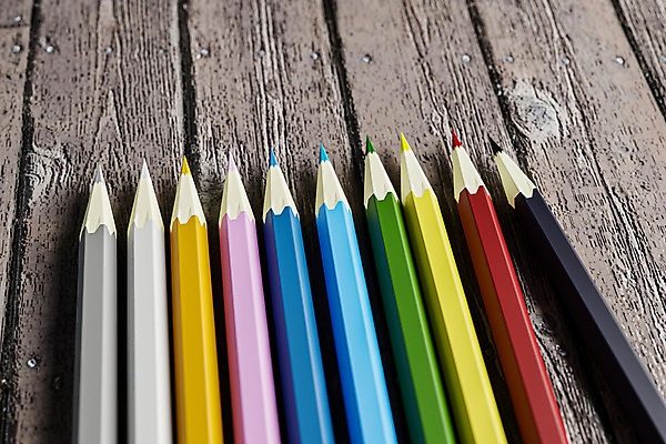 포토 JPG 해외이미지 문구용품 색연필 사람없음 오브젝트 나무바닥 해외포토 학용품 바닥 파일형식 이미지허브