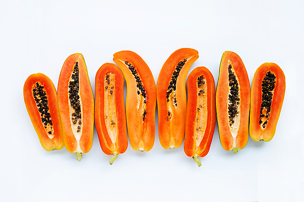 포토 JPG 해외이미지 단면 실내 씨앗 사람없음 하이앵글 여러개 열대과일 흰배경 일렬 파파야 해외포토 식물 뷰포인트 다수 백그라운드 과일 내부 흰색 파일형식 이미지허브