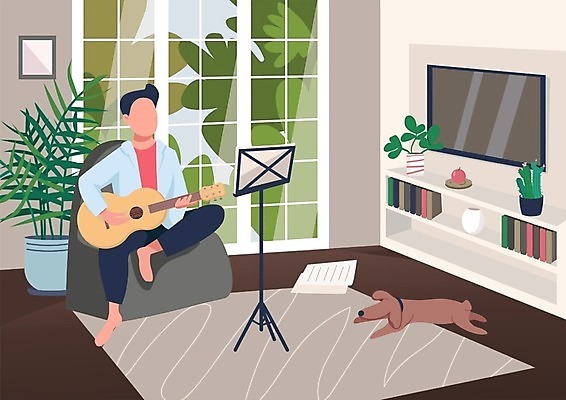 EPS 해외이미지 캐릭터 디자인 배너 포스터 음악 백그라운드 일러스트 놀이 휴식 아파트 주택 실내 창조 풍경 취미 내부 그래픽 우주 음악가 방 인포그래픽 가수 기구 기타 플랫 만화 질감 심플 장면 기타리스트 리빙 뮤지컬 복잡 아마추어 플레이어 스타일 해외일러스트 일러캐릭터 직업 컨셉 현악기 문화예술 건물 연주자 파일형식 벡터 이미지허브