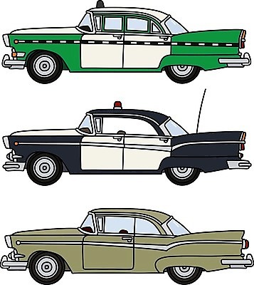 EPS 해외이미지 일러스트 자동차 사람없음 빈티지 클래식 복고 택시 클래식카 경찰차 리무진 해외일러스트 육상교통 컨셉 승용차 파일형식 벡터 이미지허브