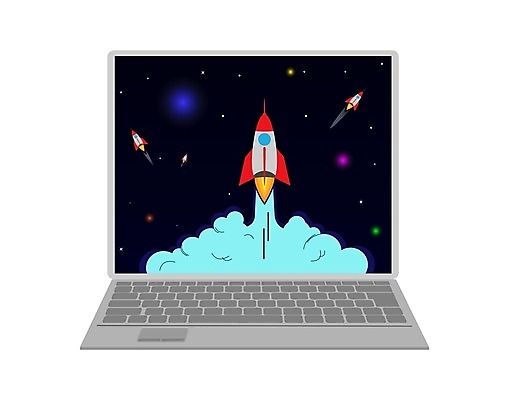 EPS 해외이미지 템플릿 디자인 배너 백그라운드 컨셉 일러스트 비즈니스 하늘 불 불꽃 빨간색 우주 공백 로켓 심볼 시작 상승 이륙 진행 마케팅 프로젝트 해외일러스트 자연요소 컬러 파일형식 벡터 이미지허브