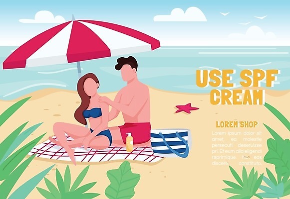 EPS 해외이미지 구름 여자 남자 가방 일러스트 물놀이 하늘 휴식 불가사리 성인 해변 두명 파라솔 선크림 돗자리 바르기 성인만 해외일러스트 자연요소 잡화 바다 컨셉 모션 놀이 극피동물 사람 화장품 파일형식 벡터 이미지허브