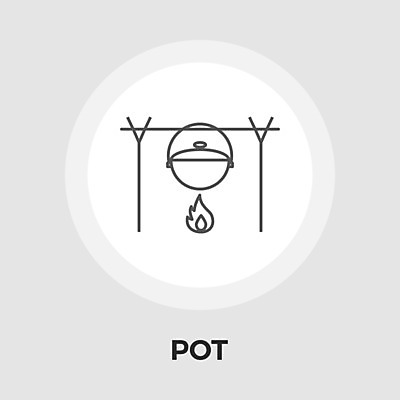 EPS 해외이미지 일러스트 캠핑도구 사람없음 캠핑 냄비 모닥불 해외일러스트 불 레저 도구 솥 파일형식 벡터 이미지허브