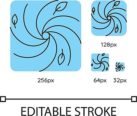 EPS 해외이미지 하늘색 잎 일러스트 바람 날씨 사람없음 사각형 태풍 허리케인 해외일러스트 자연요소 도형 식물 파란색 자연재해 파일형식 벡터 이미지허브