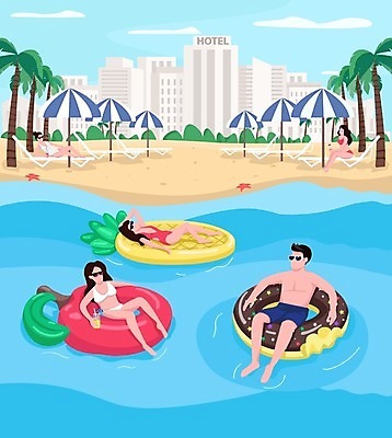 EPS 해외이미지 구름 여자 남자 음료 일러스트 물놀이 하늘 호텔 휴식 앉기 여러명 성인 해변 선글라스 눕기 도시 파라솔 도넛 사과 파인애플 선베드 튜브 성인만 해외일러스트 자연요소 안경 바다 다수 컨셉 의자 과일 모션 놀이 숙소 디저트 사람 열대과일 파일형식 벡터 이미지허브