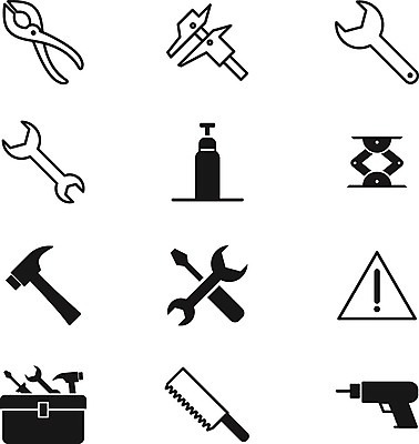 EPS 해외이미지 모양 디자인 실루엣 산업 일러스트 세트 상자 픽토그램 검은색 웹 기구 도구 나사 스패너 업무 작업실 운전사 수리 망치 알림 심볼 측정 서비스 사인 심플 윤곽 고정 정비공 잭 기어 공학 설정 유지 조립 고립 송곳 해외일러스트 직업 교육 컬러 인터넷 촬영기법 공구 작업 기술자 파일형식 벡터 이미지허브