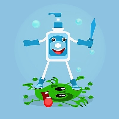 EPS 해외이미지 일러스트 박테리아 마스코트 해외일러스트 의학 파일형식 벡터 이미지허브