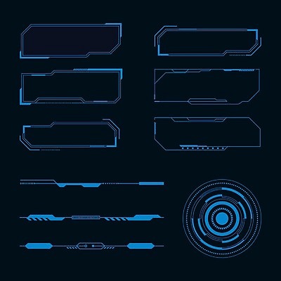 EPS 해외이미지 일러스트 프레임 사람없음 디지털 사이버 UI 인터페이스 SF 해외일러스트 파일형식 벡터 이미지허브