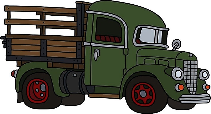 EPS 해외이미지 일러스트 자동차 사람없음 트럭 빈티지 클래식 복고 클래식카 해외일러스트 육상교통 컨셉 승용차 파일형식 벡터 이미지허브