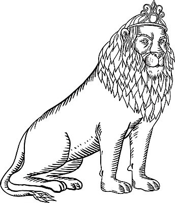 EPS 해외이미지 일러스트 왕관 흑백 앉기 그래픽 인쇄 사자 왕 복고 갈기 판화 여왕 리갈 목판화 해외일러스트 포유류 모션 촬영기법 미술 파일형식 벡터 이미지허브
