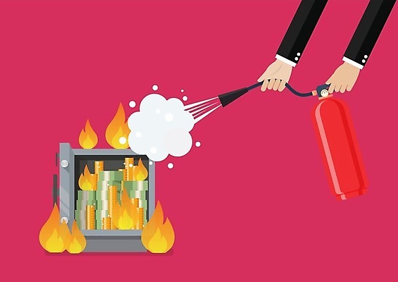 EPS 해외이미지 손 지폐 일러스트 불 들기 신체부위 금융 경제 동전 돈다발 화재 금고 소화_소방 소화기 동전탑 위기 진분홍색 해외일러스트 자연요소 분홍색 돈 모션 사람 쌓기 안전장비 소방 사건 파일형식 벡터 이미지허브