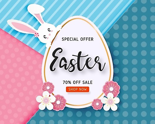 EPS 해외이미지 한마리 꽃 일러스트 사람없음 세일 토끼 부활절계란 달걀모양 해외일러스트 모양 식물 1 포유류 부활절 반려동물 계란 파일형식 벡터 이미지허브