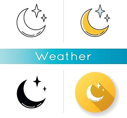 EPS 해외이미지 일러스트 날씨 종류 사람없음 반짝임 세트 원형 야간 초승달 해외일러스트 자연요소 도형 모션 달 파일형식 벡터 이미지허브