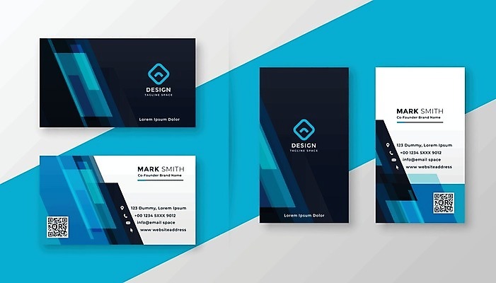 EPS 해외이미지 템플릿 비즈니스 명함 명함템플릿 사람없음 파란색 세트 검은색 브랜딩 컬러 파일형식 벡터 이미지허브