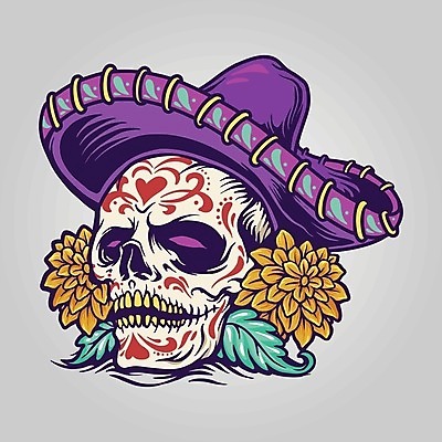 EPS 해외이미지 전통 디자인 배너 꽃 포스터 문화 백그라운드 스티커 꽃무늬 패턴 일러스트 조류 휴가 멕시코 골격 미술 장식 컬러풀 파티 머리 축제 할로윈 축하 죽음 신용카드 생일 11월 만화 설탕 히스패닉 해골모형 해외일러스트 식물 동물 기념일 컬러 컨셉 북아메리카 무늬 문화예술 이벤트 신체부위 금융 모형 날짜 파일형식 벡터 이미지허브