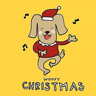 EPS 해외이미지 한마리 반려견 크리스마스 일러스트 산타모자 웃음 사람없음 반려동물 귀여움 춤 강아지 즐거움 손그림 해외일러스트 동물 모자_잡화 1 기념일 감정 컨셉 문화예술 표정 개 파일형식 벡터 이미지허브